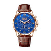 Mens Watches LIGE Top Brand Luxury Leather Casual Quartz Watch